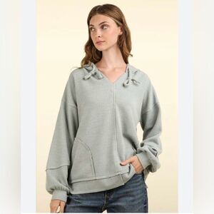 NEW WITH TAGS! Women's Cozy Ribbed Hoodie in Sage